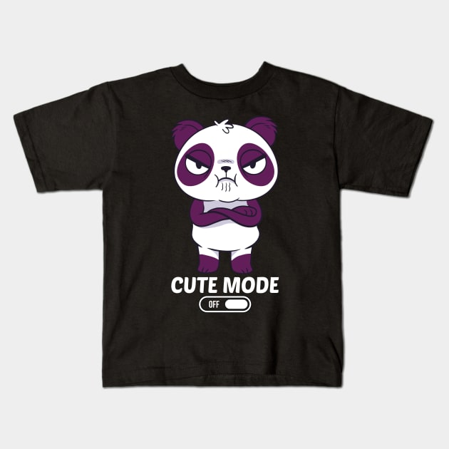 Cute mode off, funny mad panda graphic, mama bear humor cartoon, Men Women Kids T-Shirt by Luxera Wear